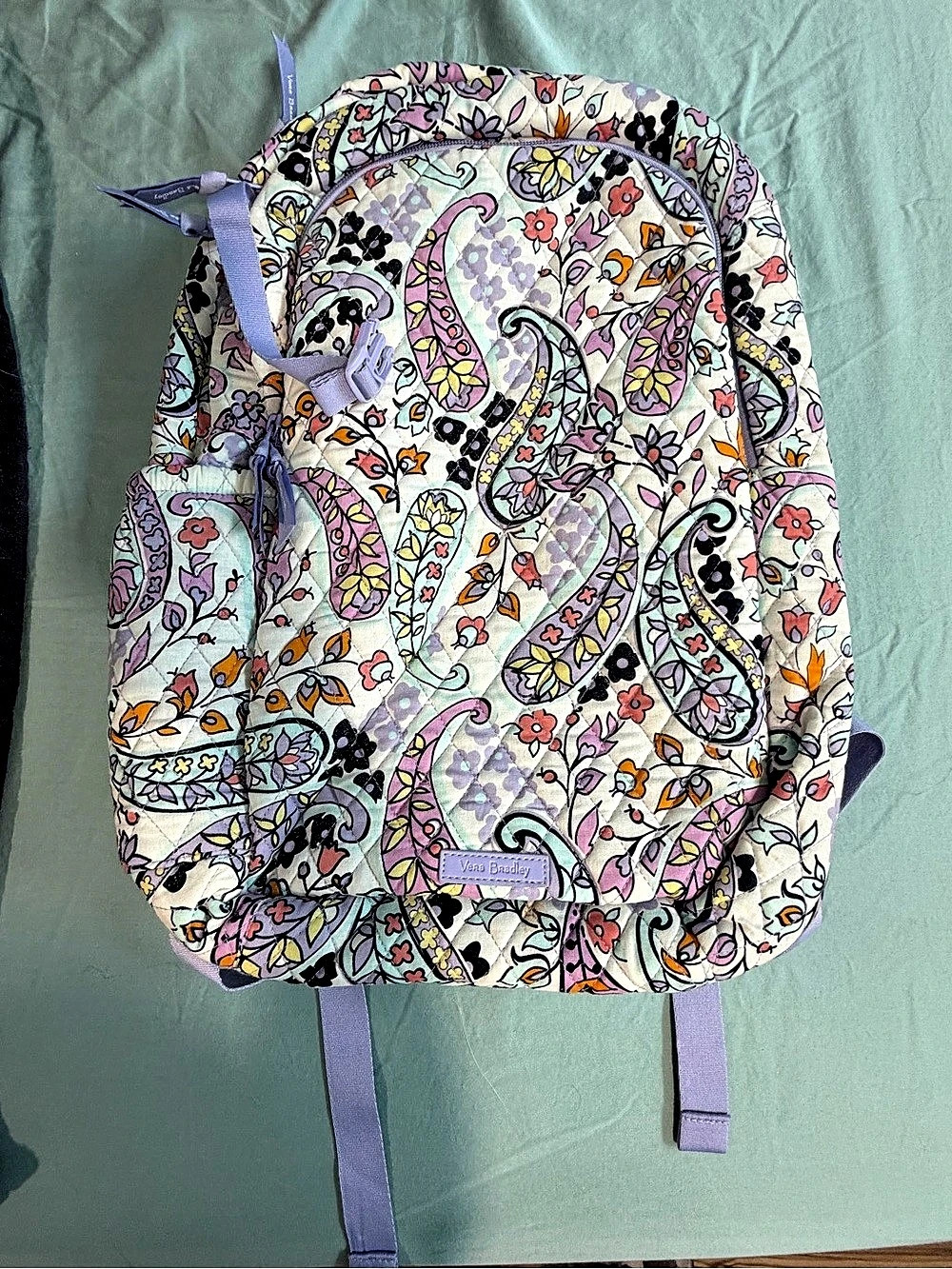 Vera Bradley Campus Backpack Floral in Purple & White